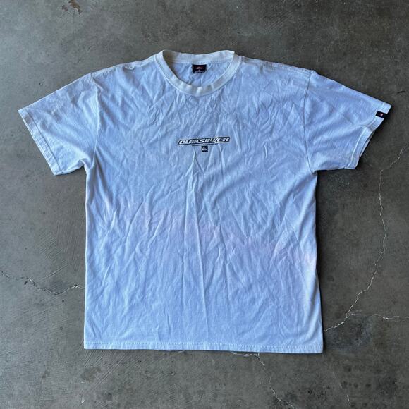 VINTAGE QUIKSILVER SURF SHIRT BOARDRIDING DOUBLESIDED WHITE MENS XL 00S Y2K - Picture 1 of 5